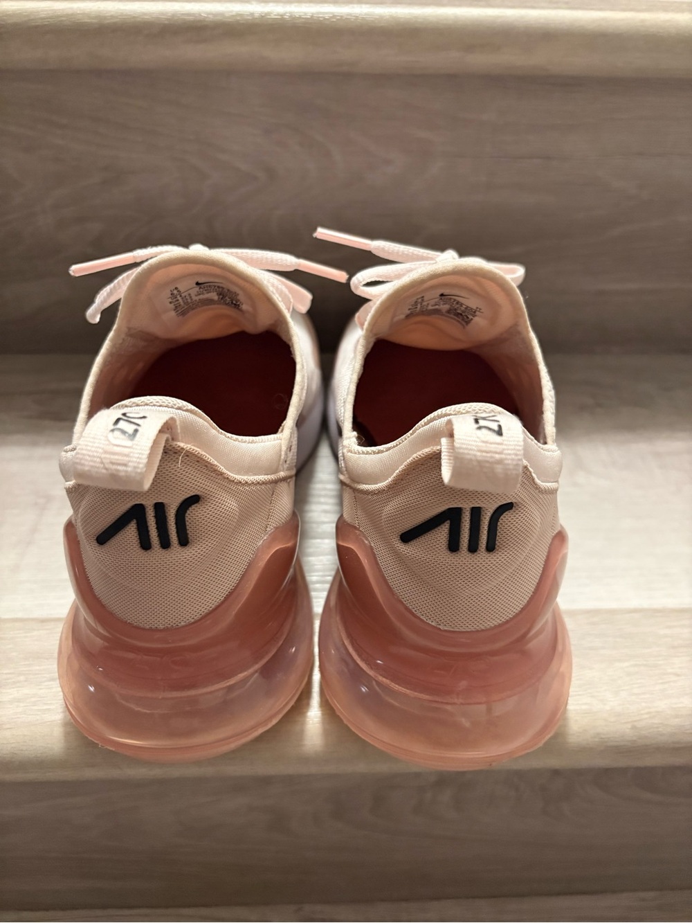 Nike Air Max 270 Soft Peach and Black Running Shoes - Picture 3 of 6